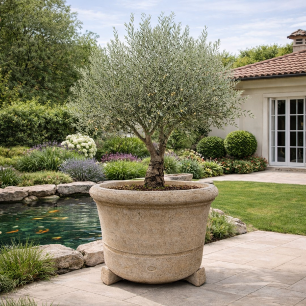 Budapest 106 ,óriás kő növénytartó lábakkal